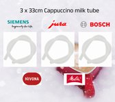 Melkslang voor cappuccino (3x 33 cm) Jura, Bosch, Siemens, Melitta, Nivona e.a.