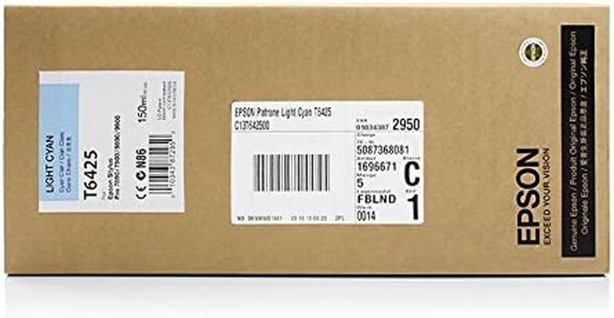 Original Ink Cartridge Epson C13T642500 Blue Cyan