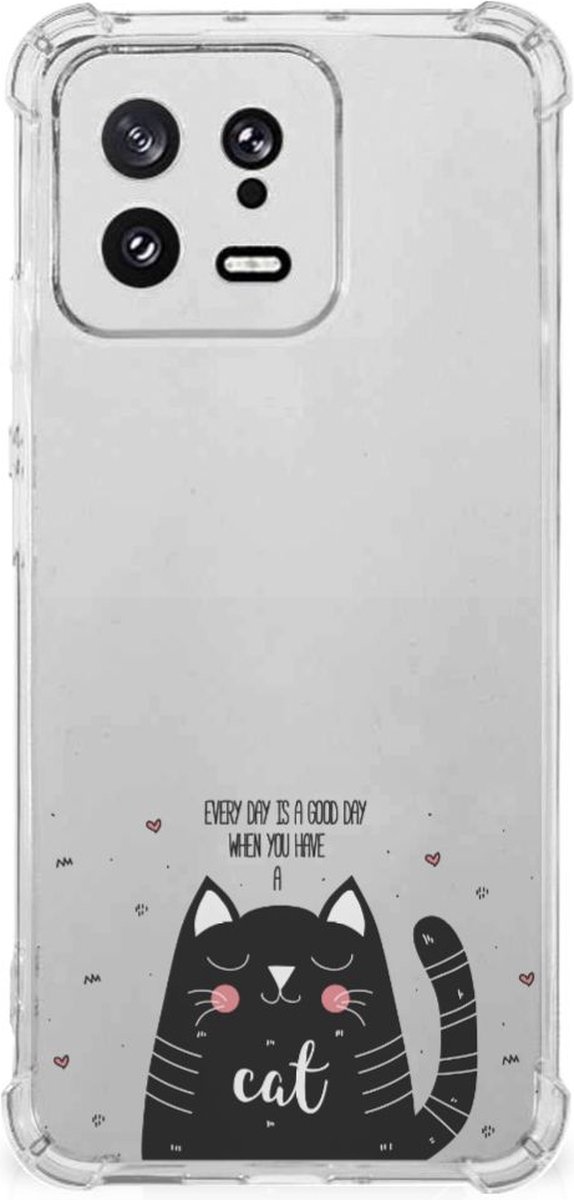 Xiaomi 13 Stevig Bumper Hoesje Cat Good Day
