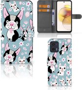 Flipcover Motorola Moto G73 Telefoon Hoesje Cadeau voor Kleinzoon Hondjes