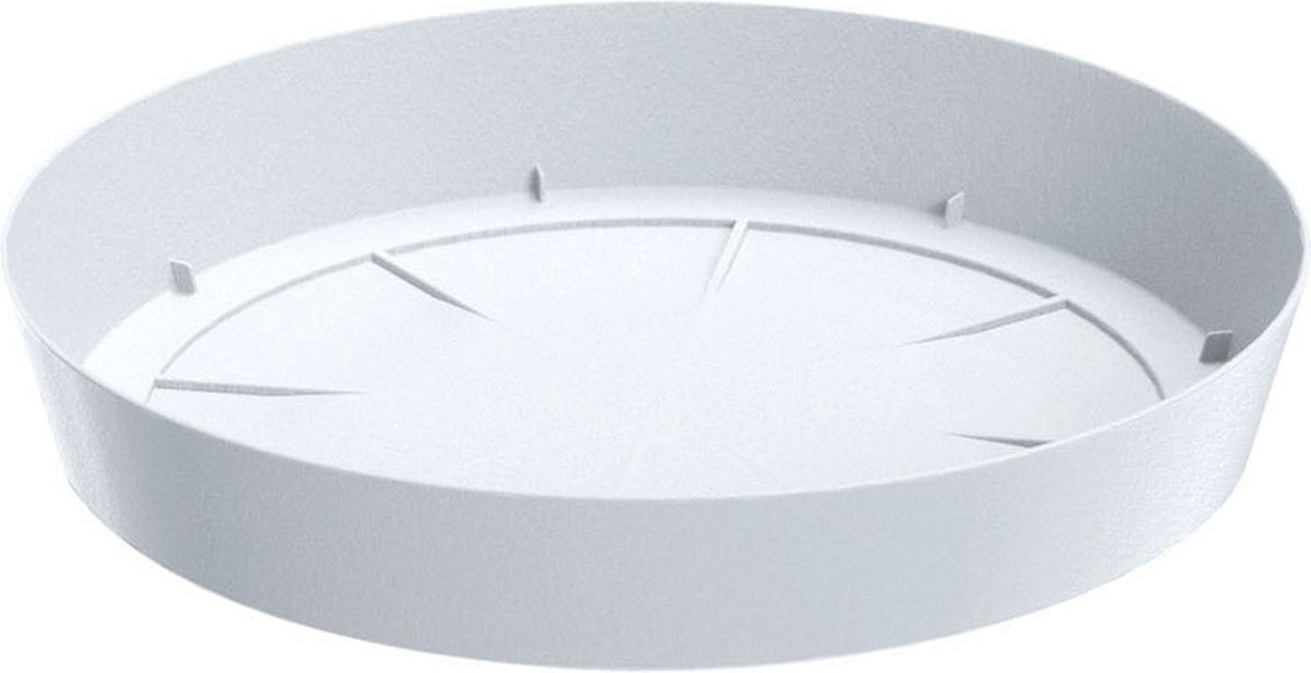 Prosperplast Opvangschaal/onderschaal voor bloempot/plantenpot - wit - rond - Dia 12,5 cm