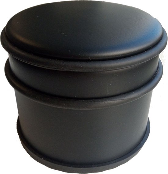 BRASQ Set van 2 Deurstoppers - Deurstopper Zwart met anti slip - 1,1 Kg Voor binnen en buiten - Deurbuffer ⌀9 x 7,5 cm