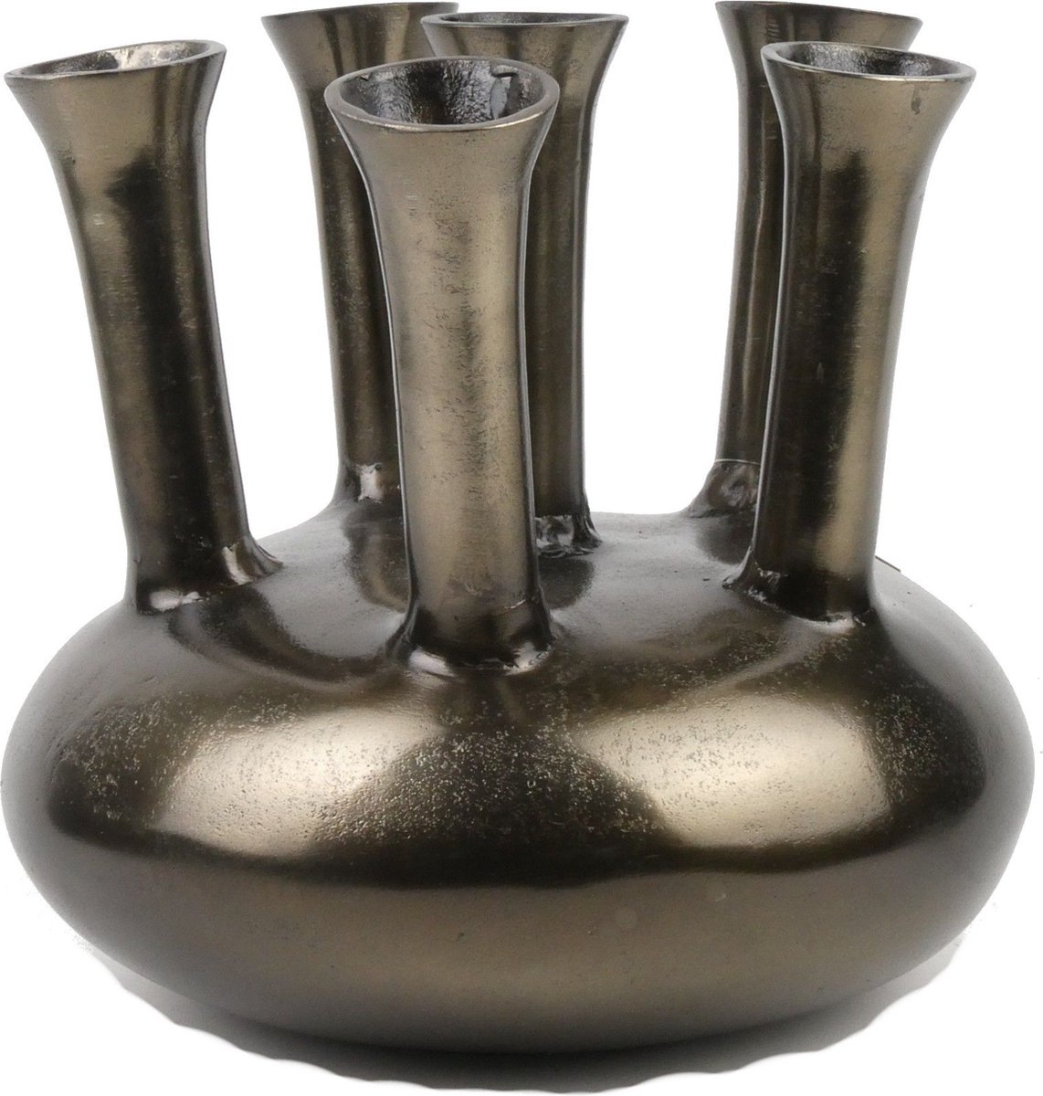 Vaas-tulpenvaas aluminium antiek nikkel 33x33x30 cm