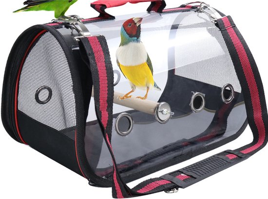 Transparante vogel tas | Parkiet | Kleine vogel | Transport | Inclusief  stok |... | bol