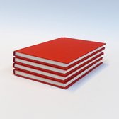 Notitieboekjes blanco - 12 x 17 cm - 4 stuks - hardcover omslag rood