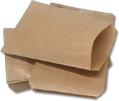 Prigta - Papieren zakjes / cadeauzakjes - Bruin - 13,5x18 cm - 100 stuks - 50 gr/m2 natron kraft