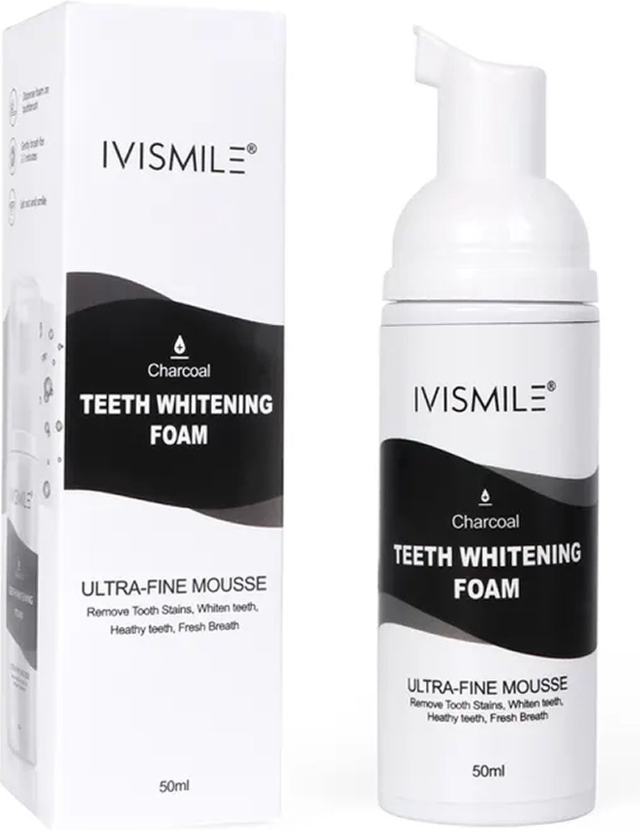 IVISMILE - Ultra Fine - Houtskool Tandpasta Schuim - Teeth Whitening Charcoal Foam - 50ml