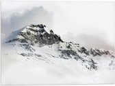 Vlag - Sneeuw - Bergen - Wolken - Wit - 40x30 cm Foto op Polyester Vlag