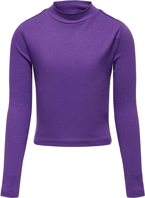 ONLY KOGLINEA LIFE L/S SHORT TOP JRS Meisjes T-shirt - Amaranth Purple - Maat 110/116