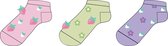 Meisjes enkelkousen fitness fantasie fruit & flower - 6 paar gekleurde sneaker sokken - maat 31/34