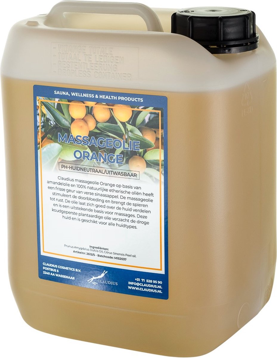 Goedkoopste Massageolie Orange 10 Liter - 100 natuurlijk - biologisch en koud geperst