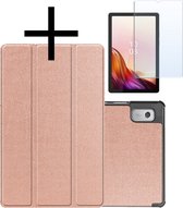 Hoesje Geschikt voor Lenovo Tab M9 Hoesje Case Hard Cover Hoes Book Case Met Screenprotector - Rosé goud