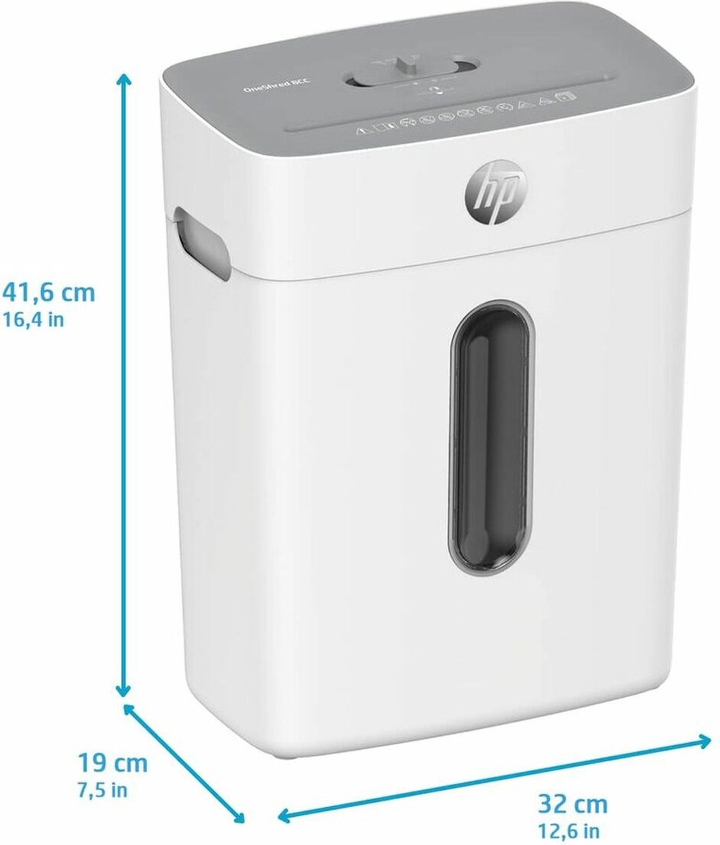 HP OneShred 8CC - Papierversnipperaar - P-4 / DIN 66399 - Shredder - 15L - Kantoor/ Thuisgebruik - Wit thumbnail 4