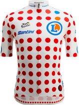 Santini Tour de France Bolletjes trui Tour de France -fietsshirt korte mouwen Heren - Relica Gpm Leader Jersey POIS - 2XL