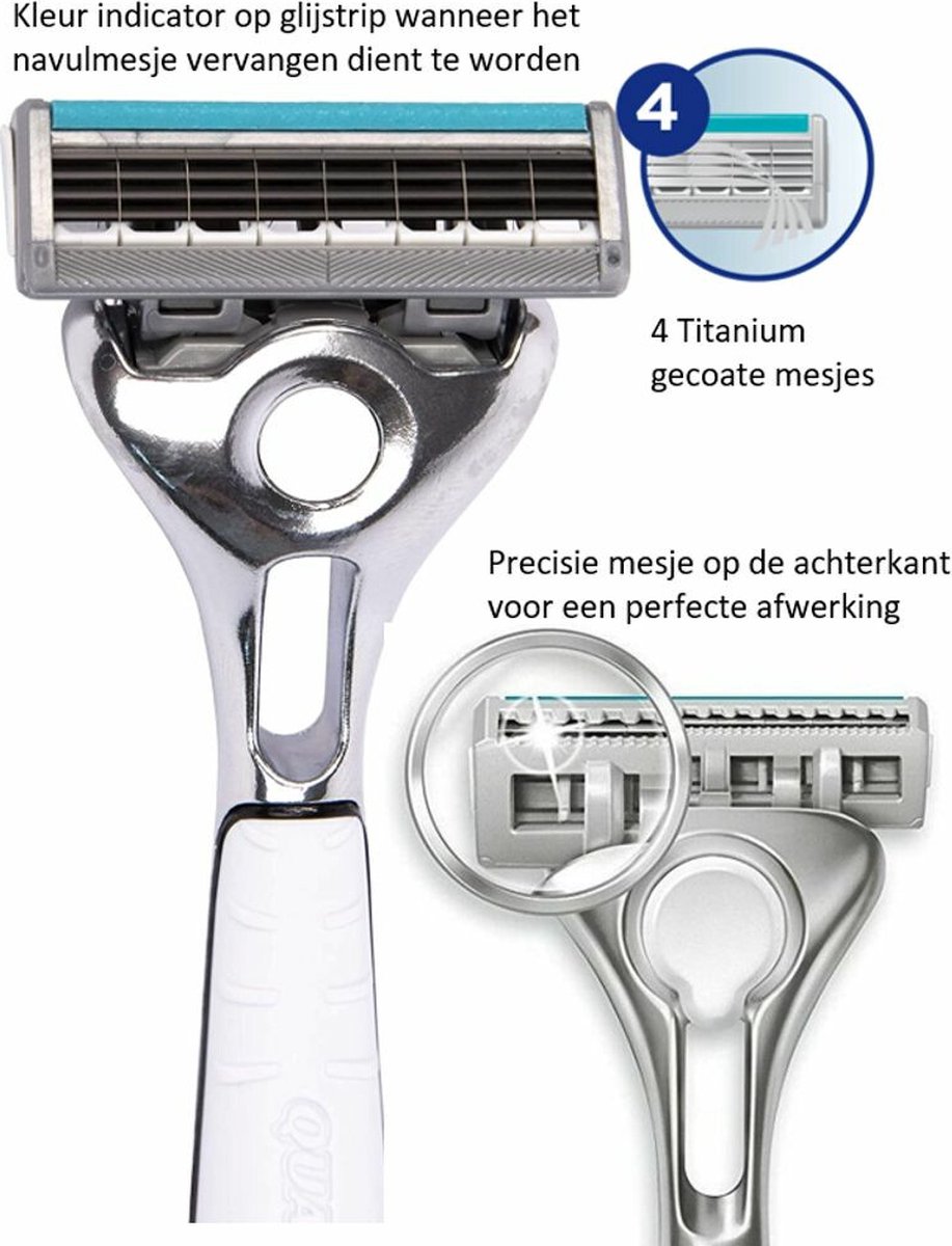 Lames De Rasoir Wilkinson Sword Quattro Essential 4 - Pack De 4 - Sensitive Précision Pour Homme