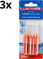Lactona Ragers EasyGrip Recht Ultra Small 1.9mm Oranje - 3 x 6 stuks - Voordeelverpakking