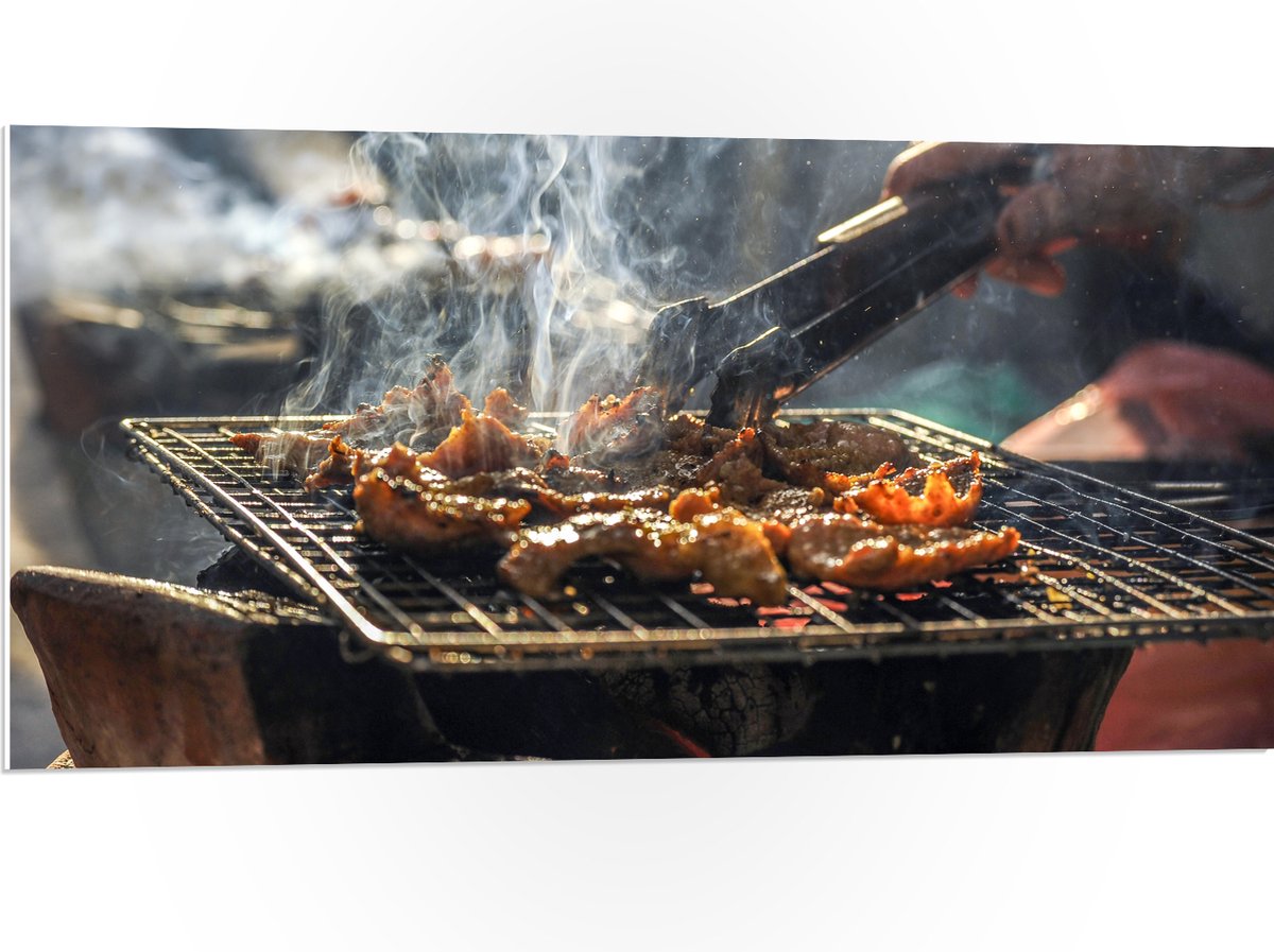 PVC Schuimplaat- Barbecue - Kool - Rook - Tang - Vlees - Bakken - Eten - Buiten - 100x50 c