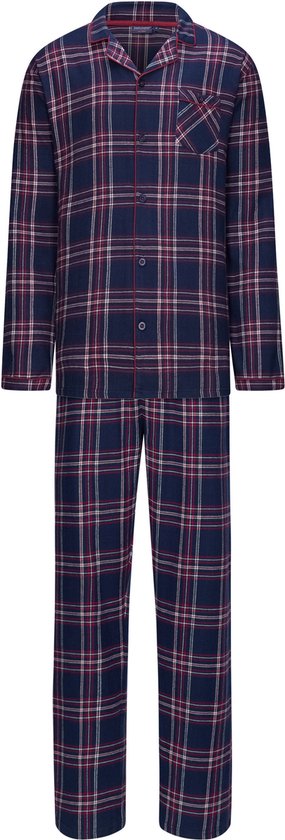 Pastunette for Men - Pyjama set Jim - Blauw Geruit - Flanel - Katoen - Maat L