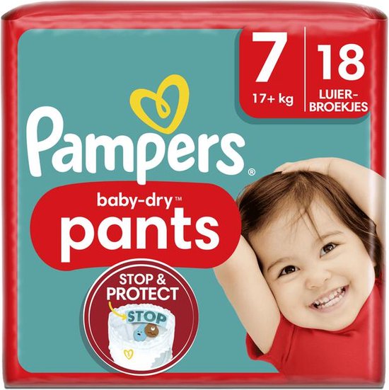 Pampers Baby Pants Baby Dry Maat 7 Extra Large (17+ kg), 18 luierbroekjes