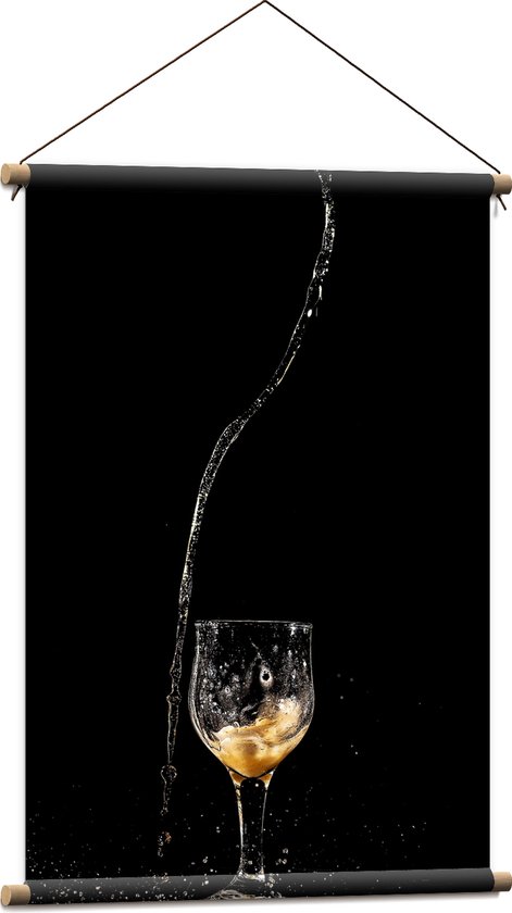 Textielposter - Drank - Champagne - Geschonken - Knoeien - Glas - 60x90 cm Foto op Textiel