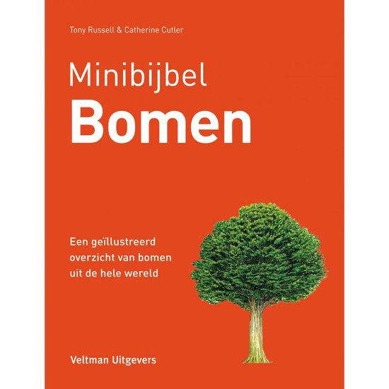 Boek kaft Minibijbel Bomen, met een illustration van een boom.