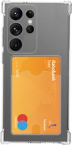 Transparant Dun TPU Hoesje met Pasjeshouder Geschikt voor Samsung Galaxy S23 Ultra | Back Cover | Schokbestendig | Ultra Dun | Kaarthouder Achterkant | Shockproof | Doorzichtig