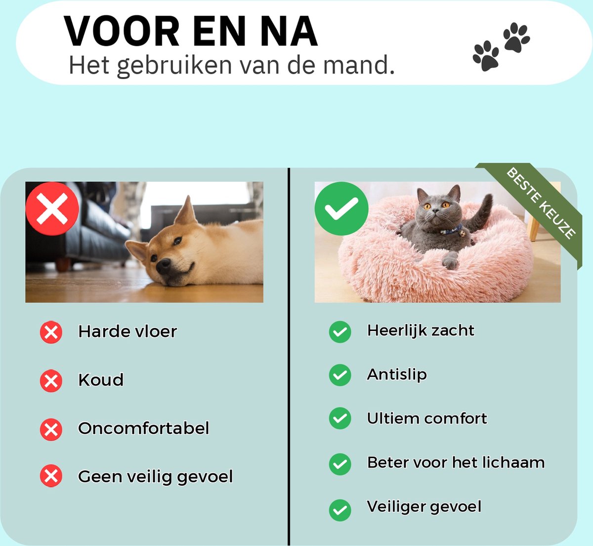 Donut Hondenmand - Kattenmand - Maat S - 50cm (ligvlak van 35cm) - Roze -Fluffy en Wasbaar thumbnail 5