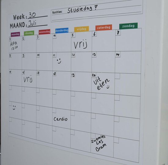 Magnetische weekplanner Whiteboard Koelkast - Groot Formaat 50 bij 40 cm –  Weekplanner... | bol.com