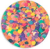 PVC Schuimplaat Muurcirkel - Confetti - Gekleurd - Vormen - Vrolijk - 80x80 cm Foto op Muurcirkel (met ophangsysteem)