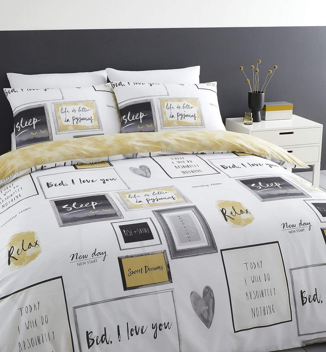 Sleep Dreams Easy Care Eenpersoons Dekbedovertrek Oker