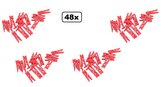 48x Mini houten knijpers rood - Huwelijk themafeest kaart knijpers foto knijpers white party