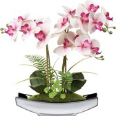 Kunstbloemen, orchideeën, kunstphalaenopsis, bonsai, kunstbloemen als echt in pot, kunstbloemen, decoratie voor woonkamer, badkamer, tafeldecoratie, hoogte 38 cm