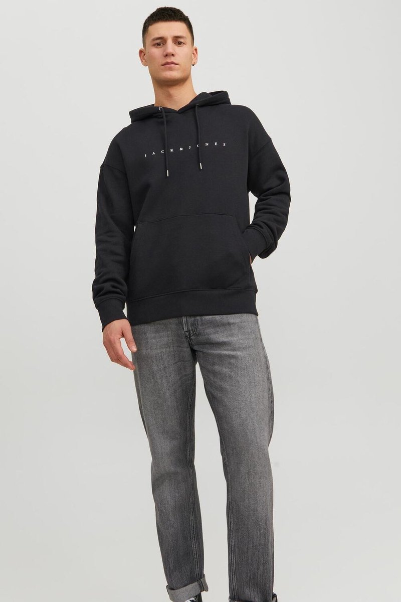 JACK & JONES Star jj sweat hood regular fit - heren hoodie katoenmengsel met capuchon - zwart — afbeelding 21