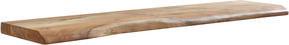 Wandplank - Massief Acaciahout met Boomrand - Design Zwevende Plank - Wandplank van natuurlijk hout - Hangplank in landelijke stijl - 120 cm
