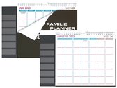 18 maand Familieplanner 2023 - 2024 - 1 juli 2023 t/m 31 dec 2024 - MGPcards - Familyplanner - Maandag - 6 Namen - Donker grijs