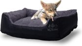 Luxe Hondenmand met Rits – Maat M – Wasbaar Hondenkussen– Pluche Hondenbed – Kattenmand – 56 x 43 x 16 cm – Zwart