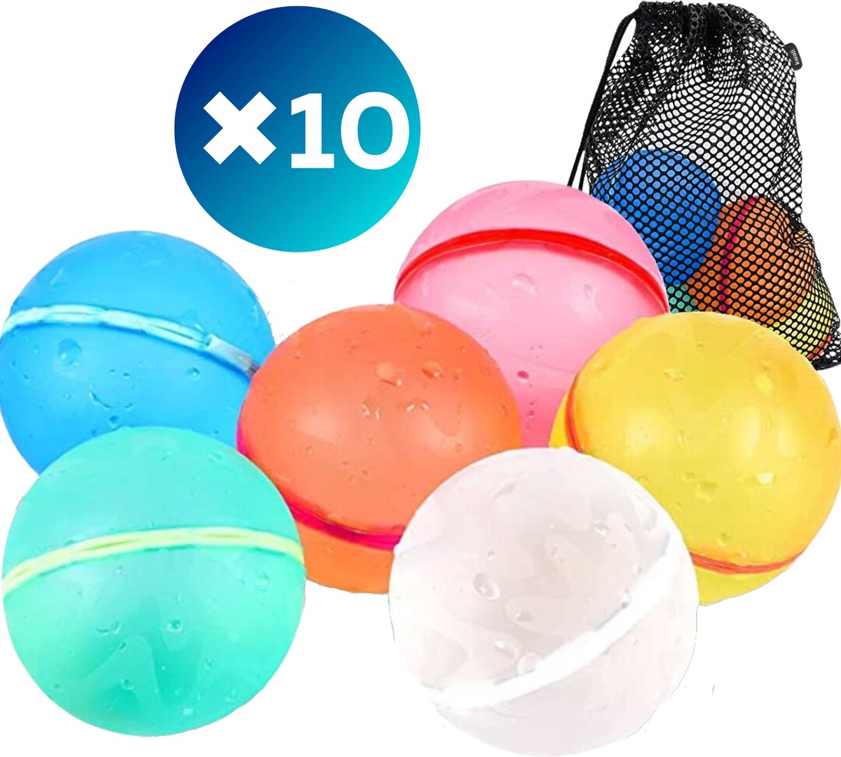 Herbruikbare Waterballonnen, Latexvrije Siliconen Waterspattenbal Met Mesh Tas Snelle Zelfdichtende Waterbom Voor Kinderen Volwassenen Buitenactiviteiten Water G