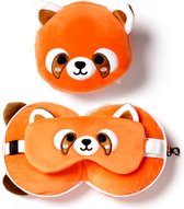 Puckator - Resteazzz - Nekkussen met Slaapmasker - Oranje Panda rond nekkussen - Neksteun voor Reis Vliegtuig/Auto/Bus - Panda -