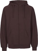 Fairtrade Men's Zip Hoodie met capuchon Brown - XXL