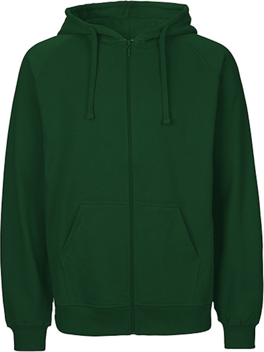 Fairtrade Men's Zip Hoodie met capuchon Bottle Green - XXL