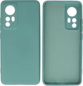 Fashion Backcover Telefoonhoesje - Color Hoesje - Geschikt voor de Xiaomi 12 Pro - Donker Groen