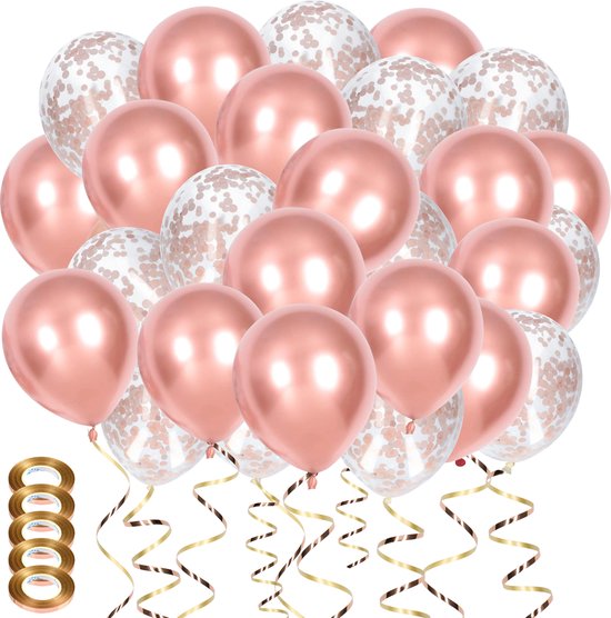 Partizzle 50x Confettis en Papier et Ballons à l'Hélium en Latex -  Décoration