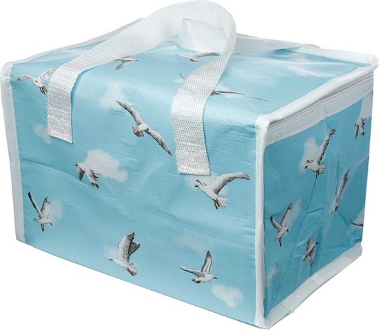 Kleine lunch/sixpack koeltas - Zeemeeuw print - 20 x 29 cm - 11.6 Liter van Klein — afbeelding 3