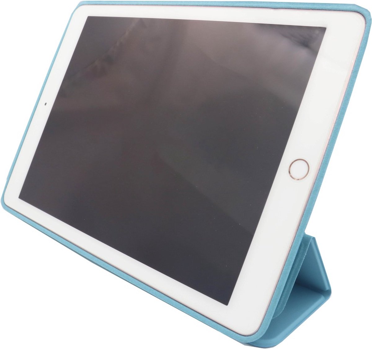 Apple iPad Pro 9,7-inch (jaar 2016) Modelnummer: A1673 A1674 A1675 Smart Cover Case inclusief Achterkant Back Cover Hoes - Kleur Licht Blauw Turquoise