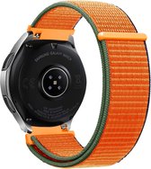 Strap-it Smartwatch bandje 20mm - zacht nylon bandje geschikt voor Samsung Galaxy Watch 42mm / Active / Active2 40 & 44mm / Galaxy Watch 3 41mm / Galaxy Watch 4 - Classic / Galaxy Watch 5 - Pro / Galaxy Watch 6 - Classic / Gear Sport - kumquat