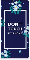Telefoontasje OPPO Reno8 T 5G Smartphone Hoesje Flowers Blue Don't Touch My Phone