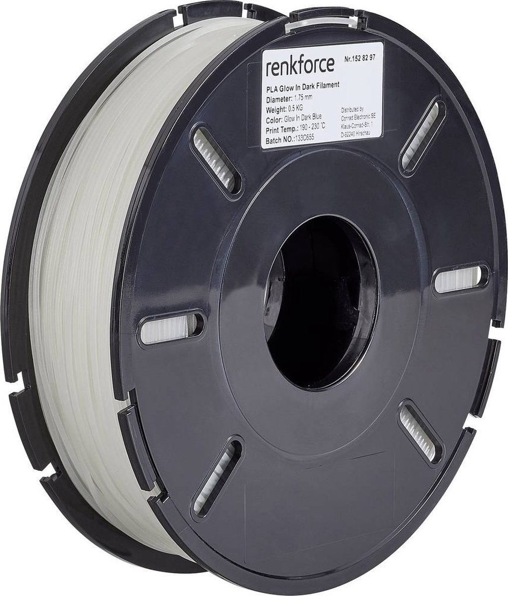 Renkforce RF-4511206 Filament PLA kunststof 1.75 mm 500 g Blauw (fluorescerend) 1 stuk(s)