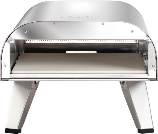 BIGHORN Gas Pizzaoven voor Buiten - Pizza Gourmet - Barbecue - Edelstaal - 30.5cm pizzasteen -temperatuurweergave tot 460 ° C - met Gasdrukregelaarset 50 mbar & Slang 50 cm - met Draagtas van BIGHORN — afbeelding 4