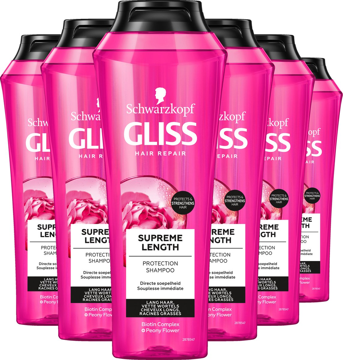 Gliss - Supreme Length - Shampoo - Haarverzorging - Voordeelverpakking - 6x 250ml