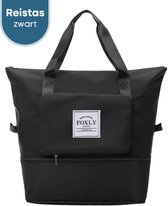 FOXLY® Opvouwbare Handbagage Reistas – Opvouwbaar Tot 28 x 18 cm – Zwart